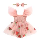 Roupas Titkkop Baby Girl Tule Romper Ruffe Sem Mangas 12-18m