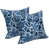 Capas De Almofada Lvtxiii Flower Navy 40x40cm, Pacote Com 2