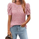 Blusa Zeagoo De Manga Folhada De Bolinhas, Elegante E Casual Para Mulheres