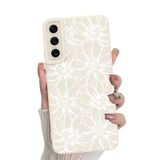 Capa De Telefone Mzelq Silicone Branca Floral Samsung Galaxy S22