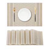 Placemats Leetaltree Stardust Yellow, Conjunto De 6 Tecidos De Vinil De Pvc