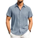 Camisa Masculina Alimens &amp; Gentle De Manga Curta Com Botões
