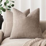Capas De Travesseiro Findtower Soft Chenille 40x40cm Light Taupe