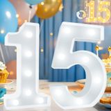 Decoração Led Light Up Numbers Pooqla 15 Para Festa De Aniversário