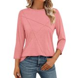 Camiseta Feminina Ticticmiss, Manga 3/4, Gola Redonda, Caimento Solto