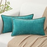 Capas De Almofada Decoruhome Chenille Soft 30x50cm Turquesa
