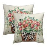 Capas De Almofada Imiss Spring Summer Leaf 50x50cm Conjunto De 2