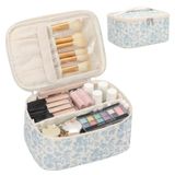 Bolsa De Maquiagem Ocheal Bolsa De Cosméticos Portátil De Couro Impermeável