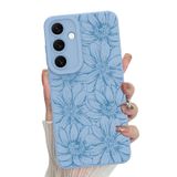 Capa De Telefone Mzelq Silicone Azul Floral Samsung Galaxy S24 Plus