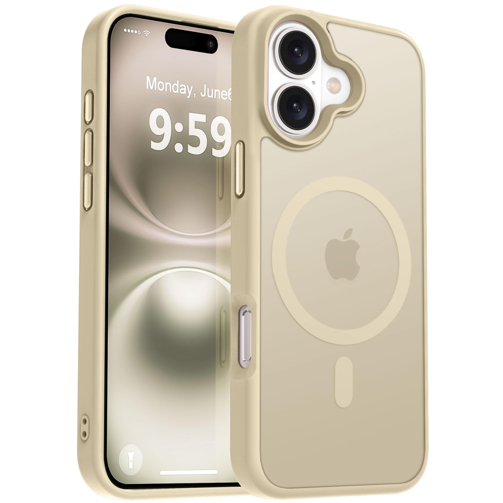 Capa De Telefone Mocca Strong Magnetic Para Iphone 16 Light Gold