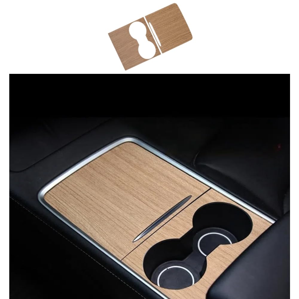 Console Central Wrap Frani Stripe Wooden Para Tesla Model 3/y