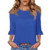 Camiseta Blingfit De Manga 3/4 Para Mulheres, Folgada, Azul S