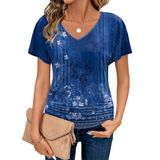 Blusa Zeagoo Feminina De Manga Curta Com Decote Em V, Moda 2025