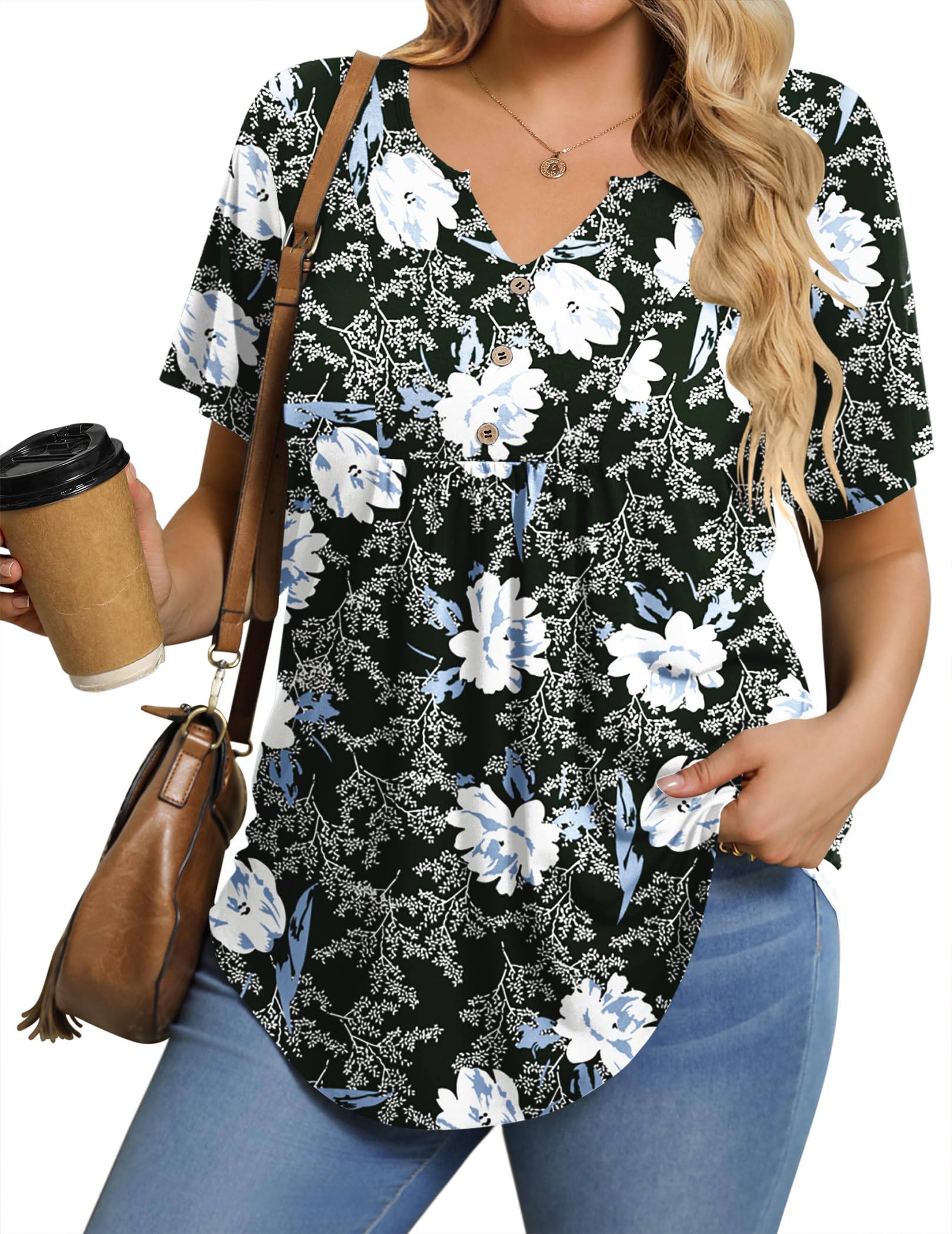 Blusa Túnica Feminina In'voland De Manga Curta Plus Size Branca 3x