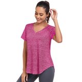 Camisa De Treino Alovien, Manga Curta, Solta, Para Mulheres, Vermelha