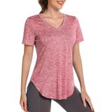Camisa De Treino Alovien De Manga Curta Folgada Feminina Rosa Xxl