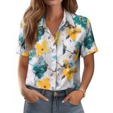 Blusa Feminina Zeagoo Com Estampa Floral Havaiana De Poliéster