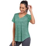 Camisa De Treino Alovien, Manga Curta, Folgada, Feminina, Verde, 3gg