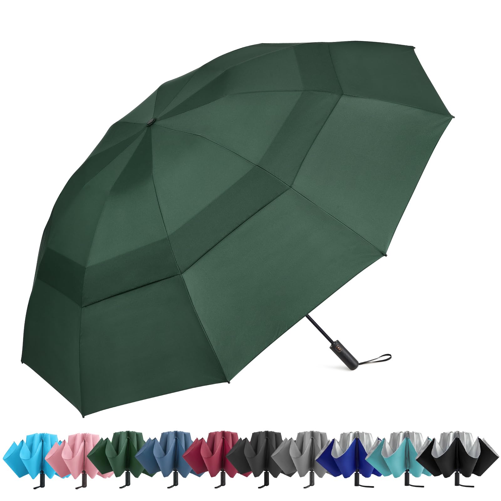 Guarda-chuva De Golfe G4free Compact Reverse Travel 105 Cm Verde Escuro