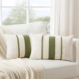 Capa De Travesseiro Fancy Homi Boho Moss Green 35x60cm Conjunto De 2