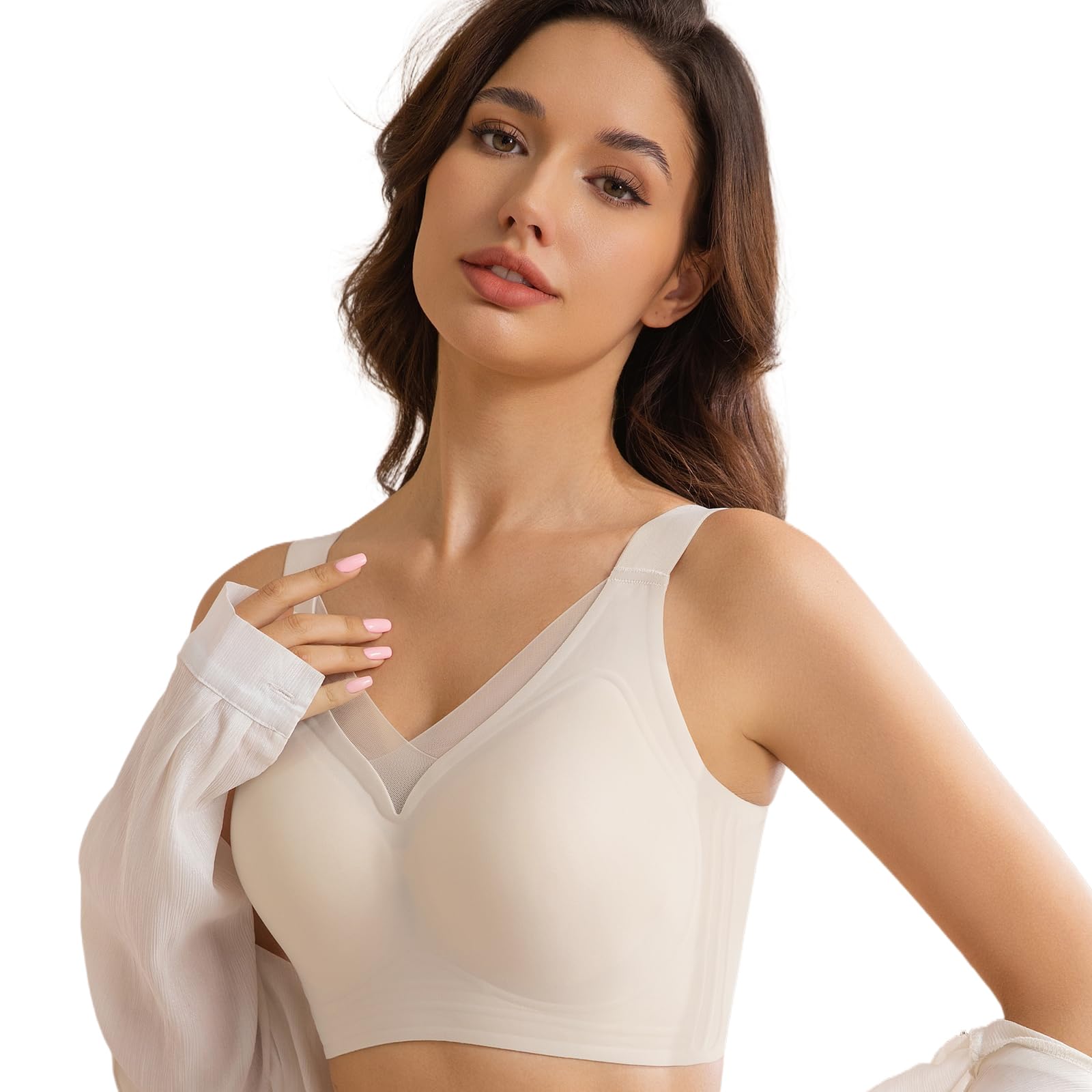 Sutiãs Push Up Yjspbl Minimizer Supportive Bralettes Beige 42d
