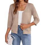 Cardigã Feminino Zeagoo, Leve, Cortado Para O Verão, Camelo