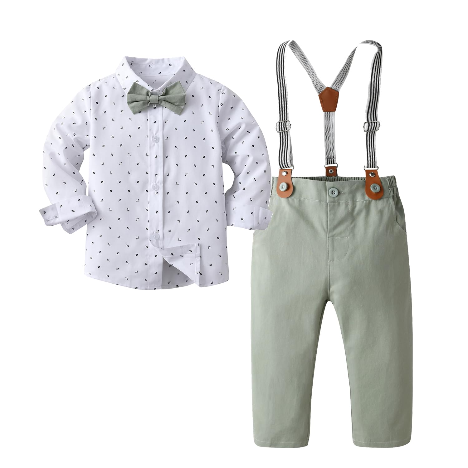 Conjunto De Roupas Boarnseorl Baby Boys Gentleman Shirt + Calças 3-6m
