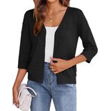 Cardigã Feminino Zeagoo, Leve, Cortado Para O Verão, Preto