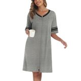 Roupão De Banho Ekouaer De Manga Curta Com Zíper House Robe Feminino Cinza S