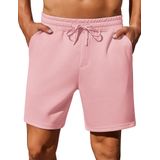 Shorts Masculinos Pinspark, Casuais, Para Exercícios De Ginástica, Suor, Rosa, Algodão