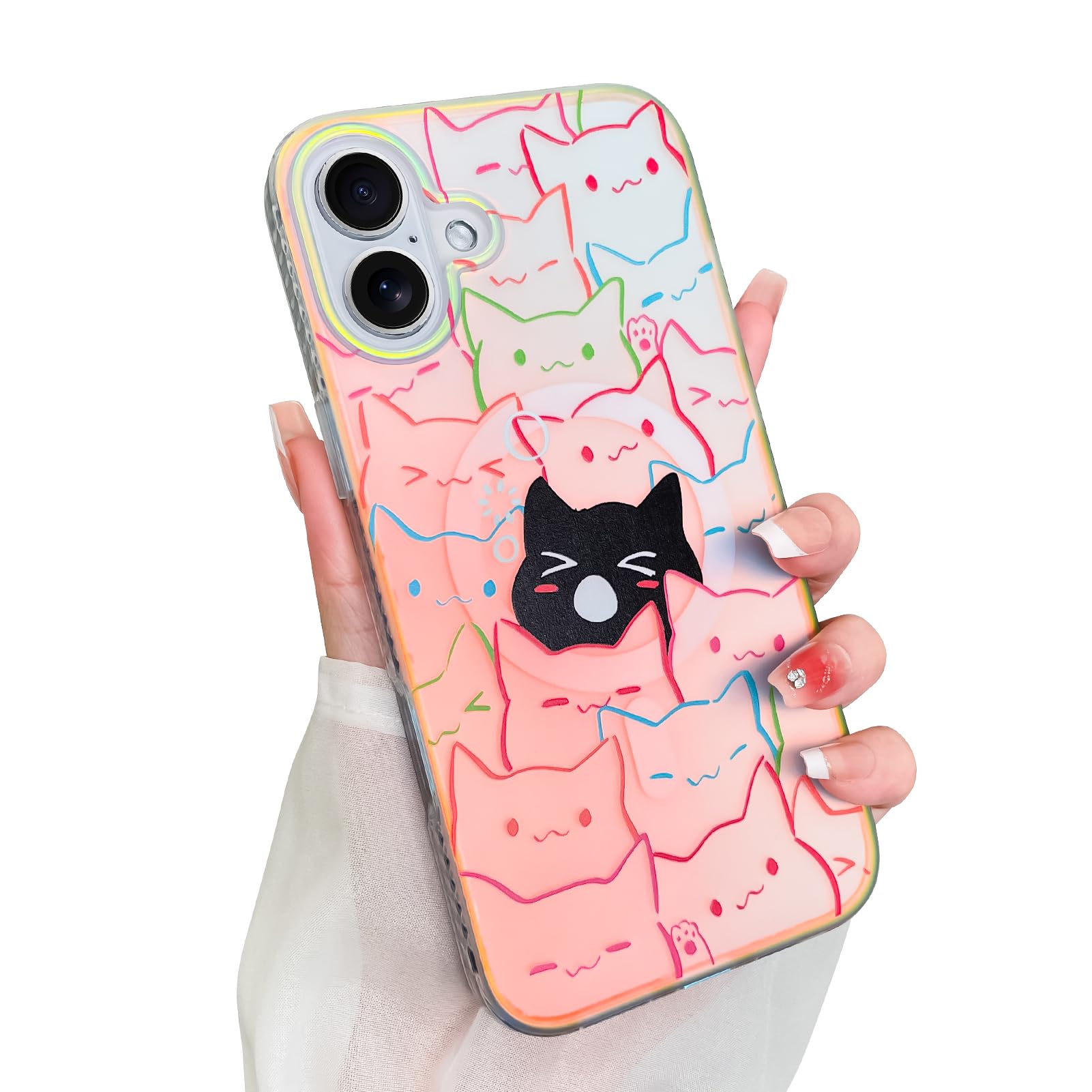 Capa De Telefone Heaofei Cute Para Iphone 16 De 6,1 Polegadas Com Magsafe Compat.