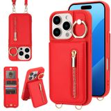 Capa Tipo Carteira Crossbody Jcxtrombulous Para Iphone 14 Pro Vermelha