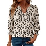 Camisa Feminina Lomon, Verão 2025, Moda, Manga 3/4, Decote Em V