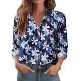 Blusa Zeagoo Spring Floral Com Botões E Manga Comprida Para Mulher
