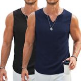 Camiseta Regata Casual Texturizada Coofandy Sem Mangas Masculina