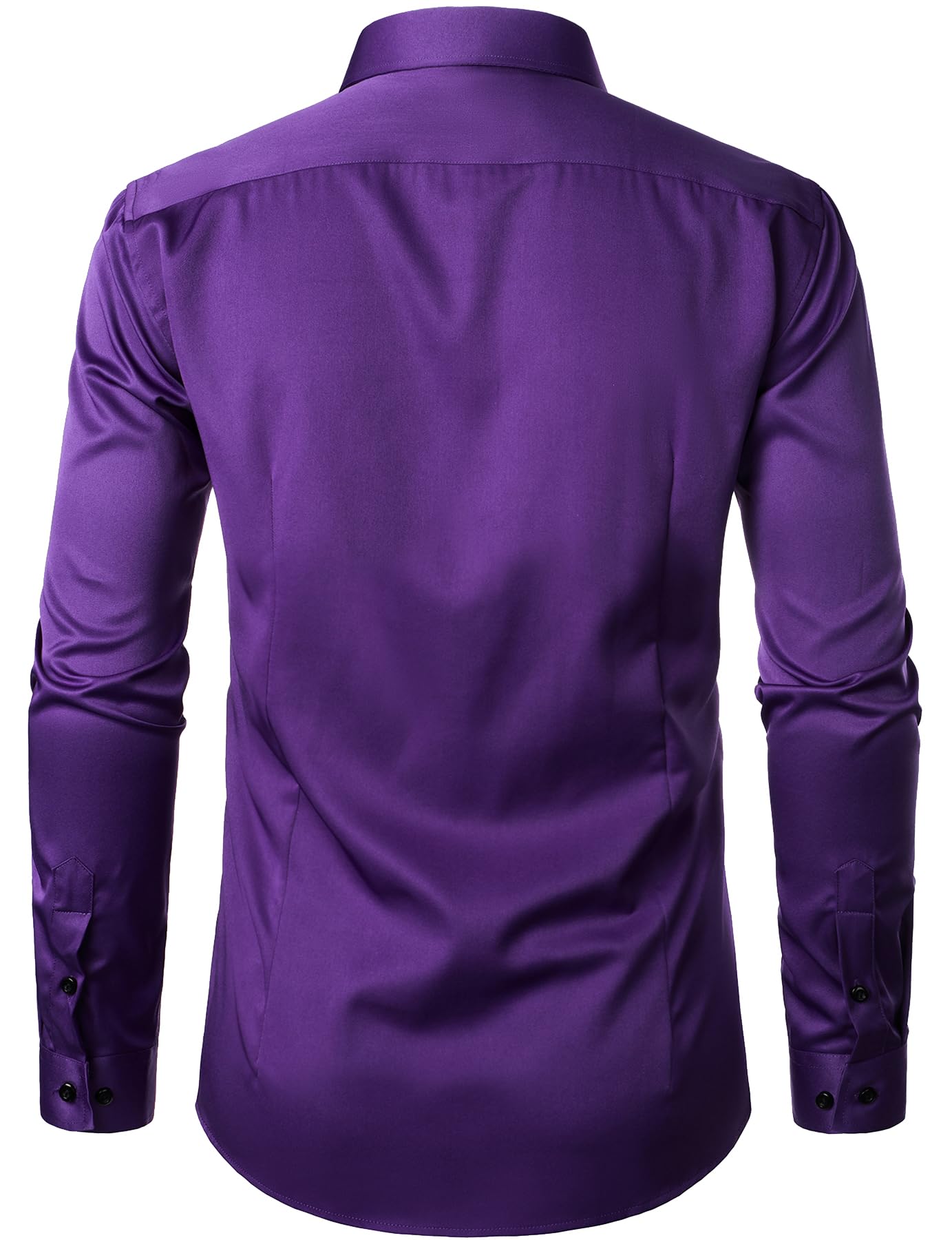 Camisa Social Jemitop Wrinkle Free Stretch Slim Fit Purple L