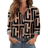 Blusa Feminina Zeagoo Com Estampa Floral De Manga Comprida Com Botões