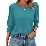 Blusas Xieerduo De Manga 3/4 Para Mulheres, Elegantes E Casuais, Tamanho L