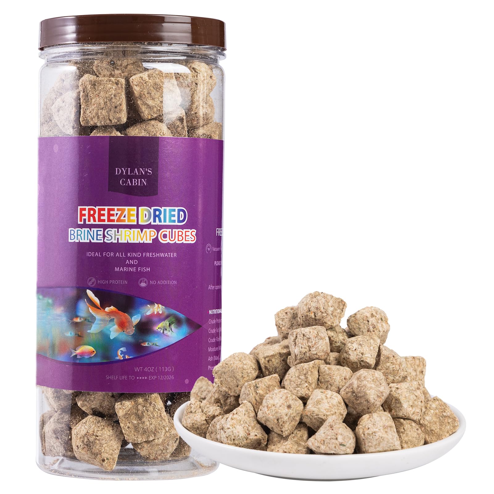 Comida De Peixe: Camarão Salmoura Liofilizado Dylan's Cabin 113g