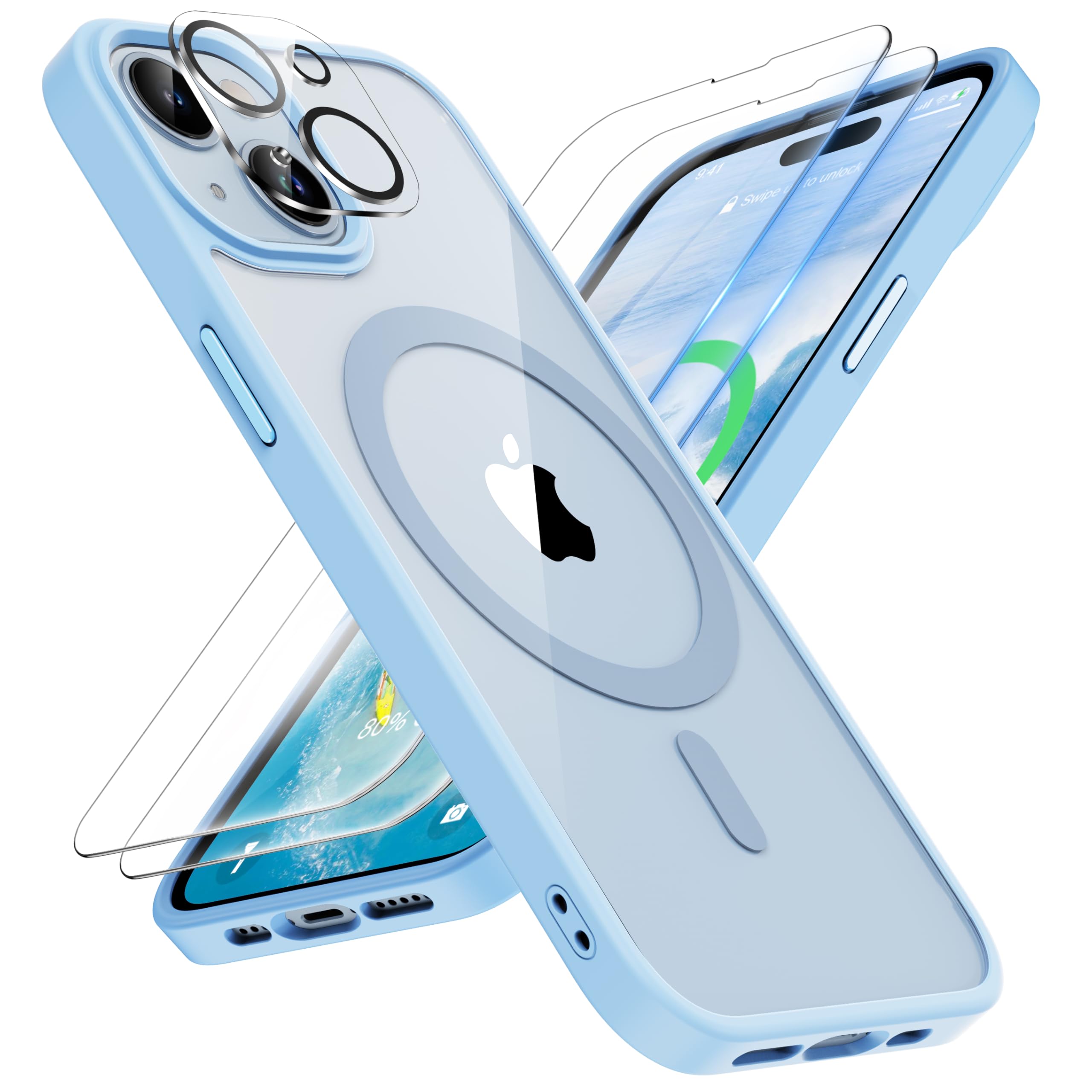 Capa De Telefone Oretech Magnetic Para Iphone 15 Com Protetores De Tela