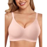 Sutiã Luxmay Seamless Soft Comfort Wireless Com Cobertura Total Rosa