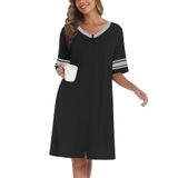 Roupão De Banho Feminino Ekouaer, Aconchegante, Curto, Com Zíper, Preto De Verão, S