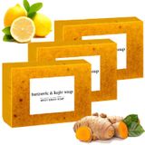 Sabonete Com Fragrância Kojic De Limão E Cúrcuma Para Rosto E Corpo (3 Unidades)