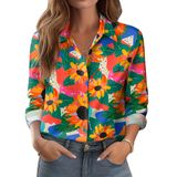 Blusa Feminina Zeagoo Com Estampa Floral De Primavera E Manga Comprida