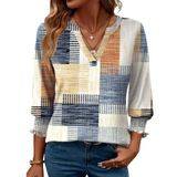 Blusa Feminina Lomon Manga 3/4 Com Decote Em V, Primavera De 2025
