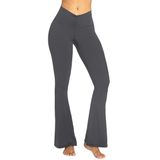 Calças De Ioga Flare Leggings Sunzel Ruched V De Cintura Alta Para Mulheres