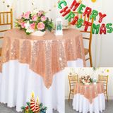 Toalha De Mesa Shinybeauty Rose Gold Sequin 36x36cm Para Festa X2