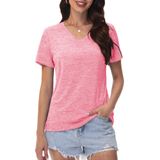 Camiseta Feminina Magcomsen Com Proteção Uv Com Decote Em V Rosa Tamanho M
