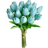 Flores Falsas De Seda De Tulipa Artificial Mandy&#39;s Robin Egg Blue