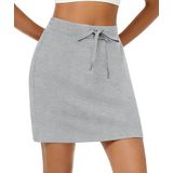 Saia De Golfe Casly Lamiit Com Bolsos, Saias Atléticas Femininas De Tênis, Cinza Ativo, Saia Curta Com Bolsos Para Corrida E Treino S